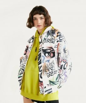 Oversized Printed Bomber Jacket